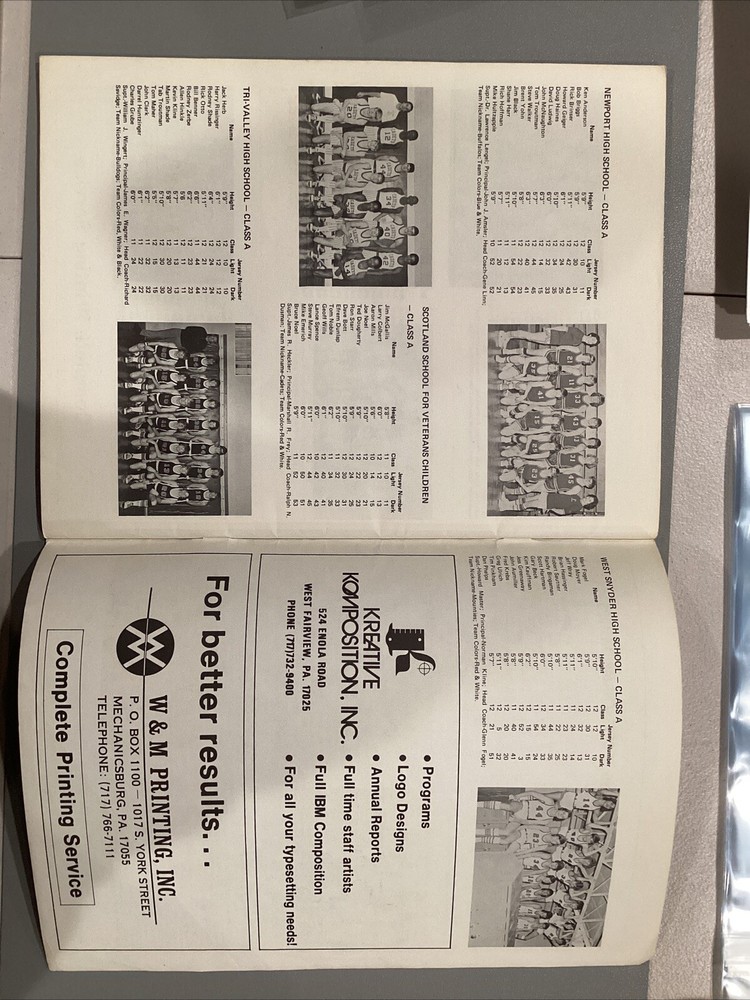 1976 Pennsylvania High School Championship Basketball Program