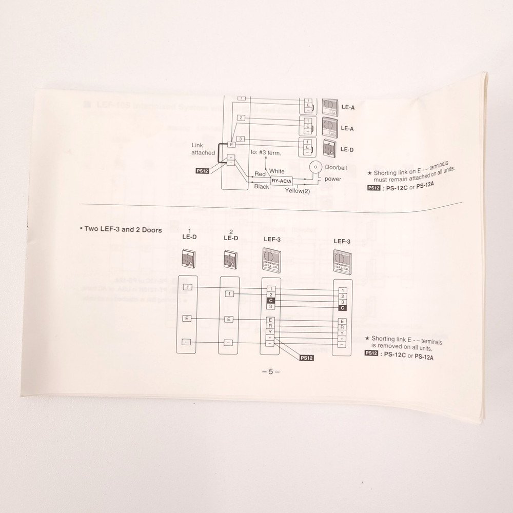 Aiphone LEF-3 Open Voice Selective Call Master Station Intercom Accepts 3 Coms