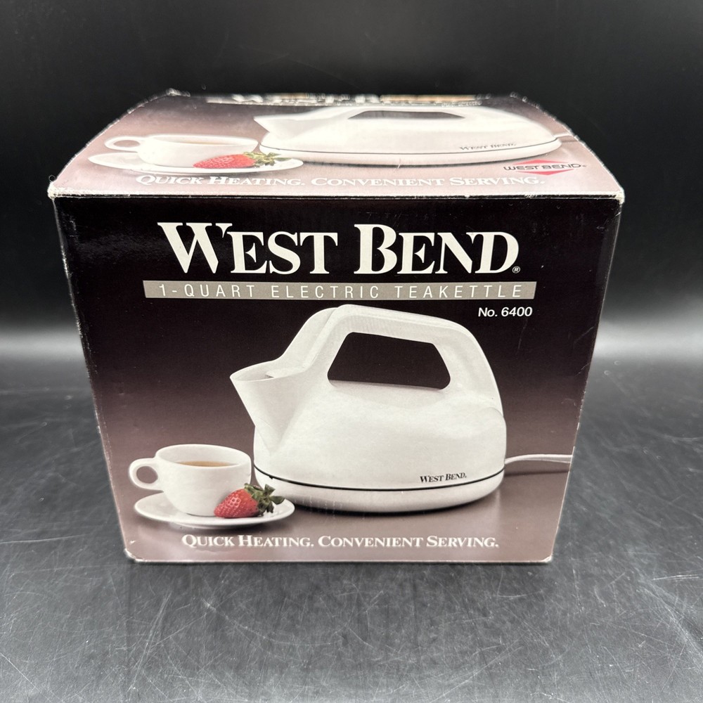 West Bend Model 6400 1 Quart Electric Tea Kettle Water Heater 1000W Quick Heat