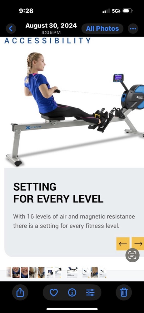 rowing machine Xterra Erg700