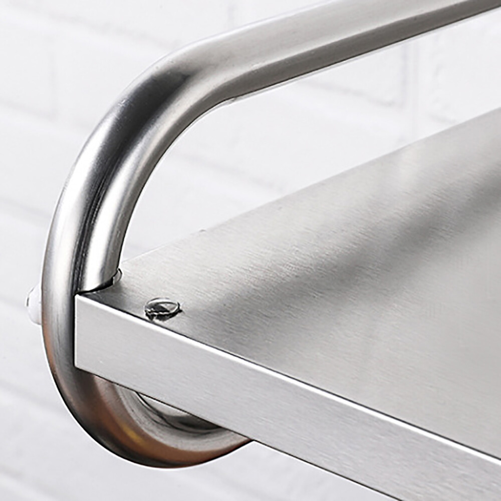 2 Tiers Adjustable Microwave Stand Wall Mounted Microwave Stand With 6 Hooks