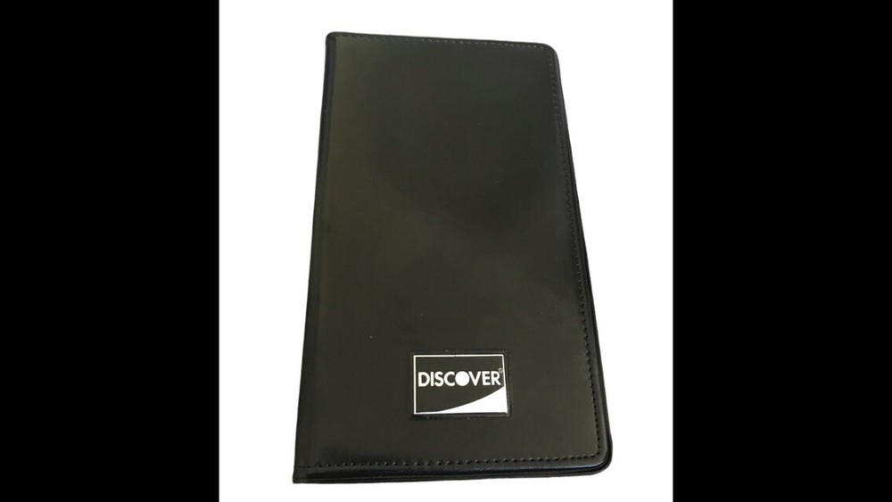 NEW~DISCOVER Double Panel Check Presenter / Restaurant Bill / Server Book Black