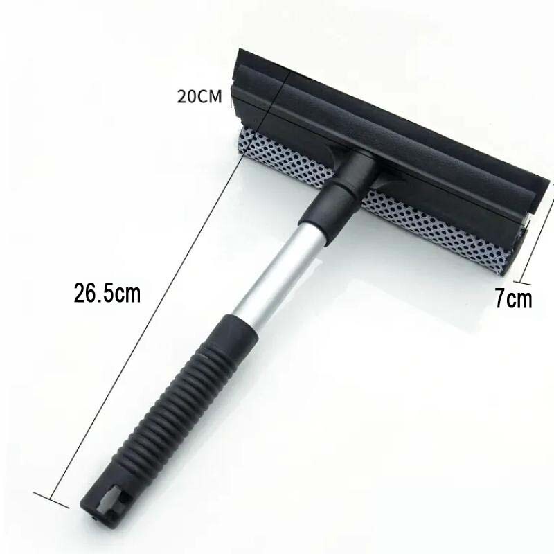 Double Surface Window Cleaner Telescopic Squeegee Wiper Handle Washer Scrubber