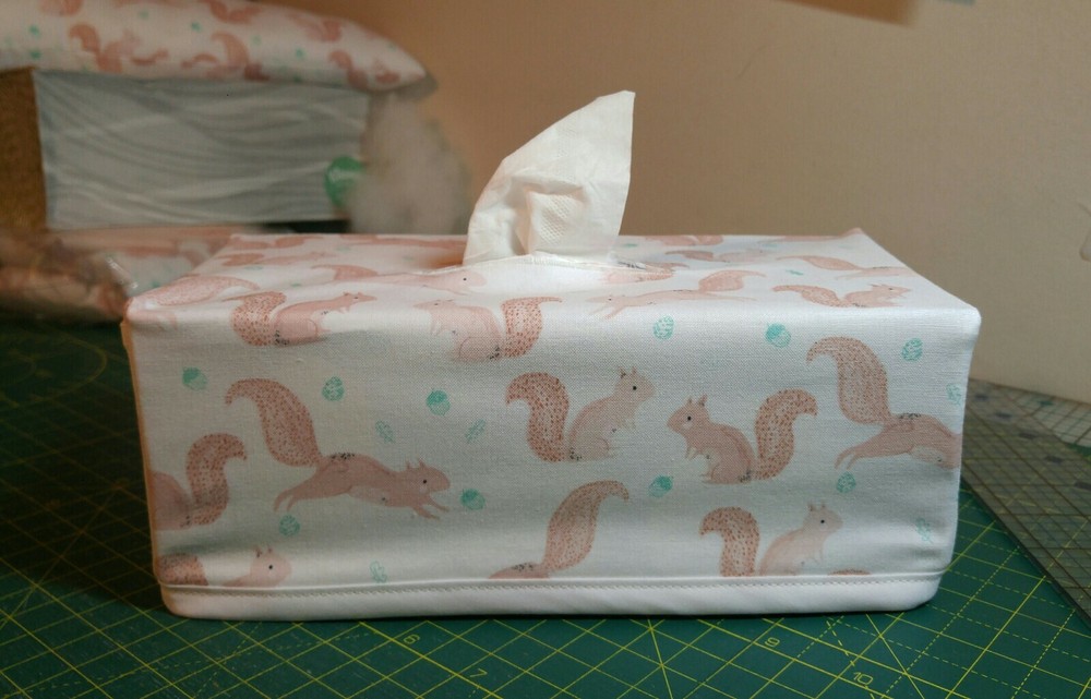 Squirrels in Pine Grove Tissue Box Cover Handmade