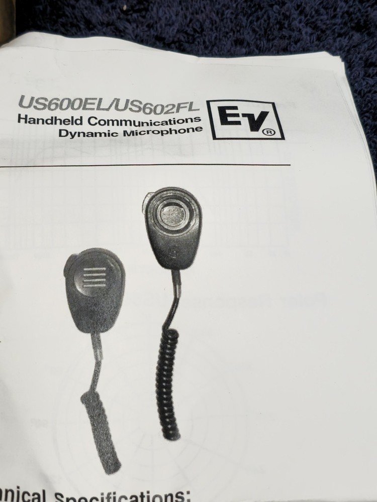 Electro Vice EV Microphone Mic 602-1054 US602FL Dynamic USA