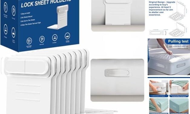 Bed Sheet Holders for Corners, Fitted Sheet Holders Keep Sheets Firm & White