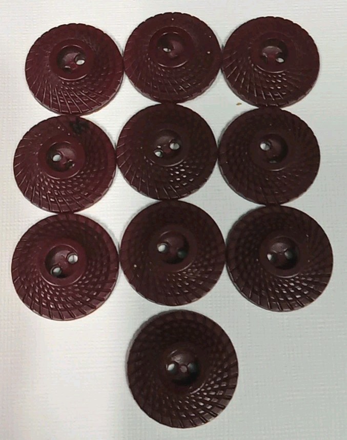10 Vintage Volcano Shaped Plastic Buttons 7/8"