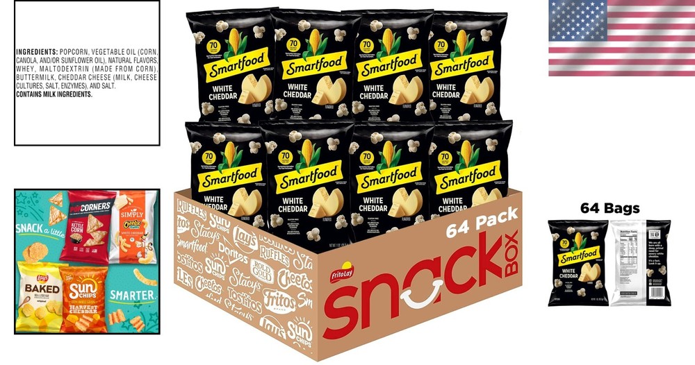 Portable Snacking: 64 White Cheddar Popcorn Bags=