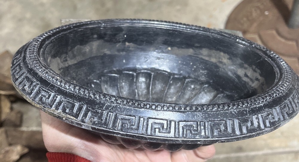 Vintage Cast Iron Urn Oval Planter