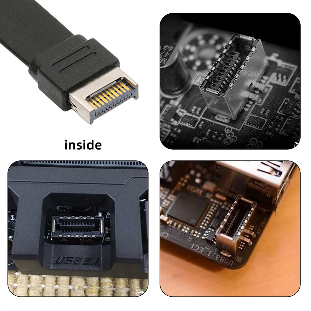 CY 20Gbps USB 3.2 Type-E IDC 20Pin Front Panel Header to USB-C Female Cable
