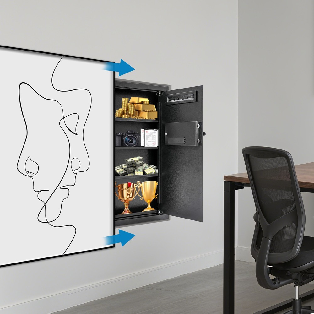 Rectangular Wall-mounted Safe Hidden Modern Embedded Wall Password Safe Case