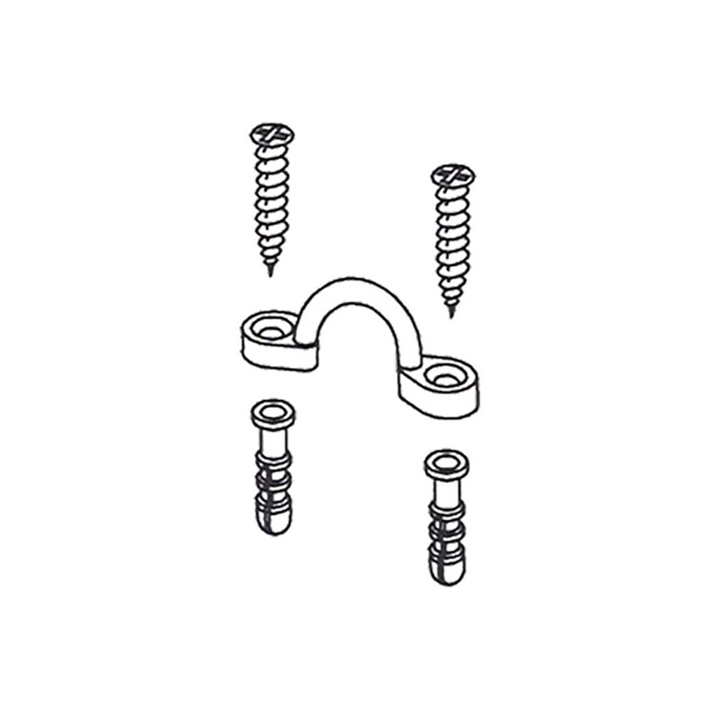 Wire Shelf Loop Clip 4 Pack White Plastic w/Screws