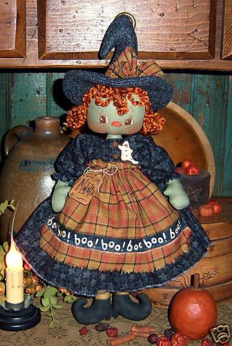 Primitive Witch Ann Halloween Annie Doll Paper Pattern #513
