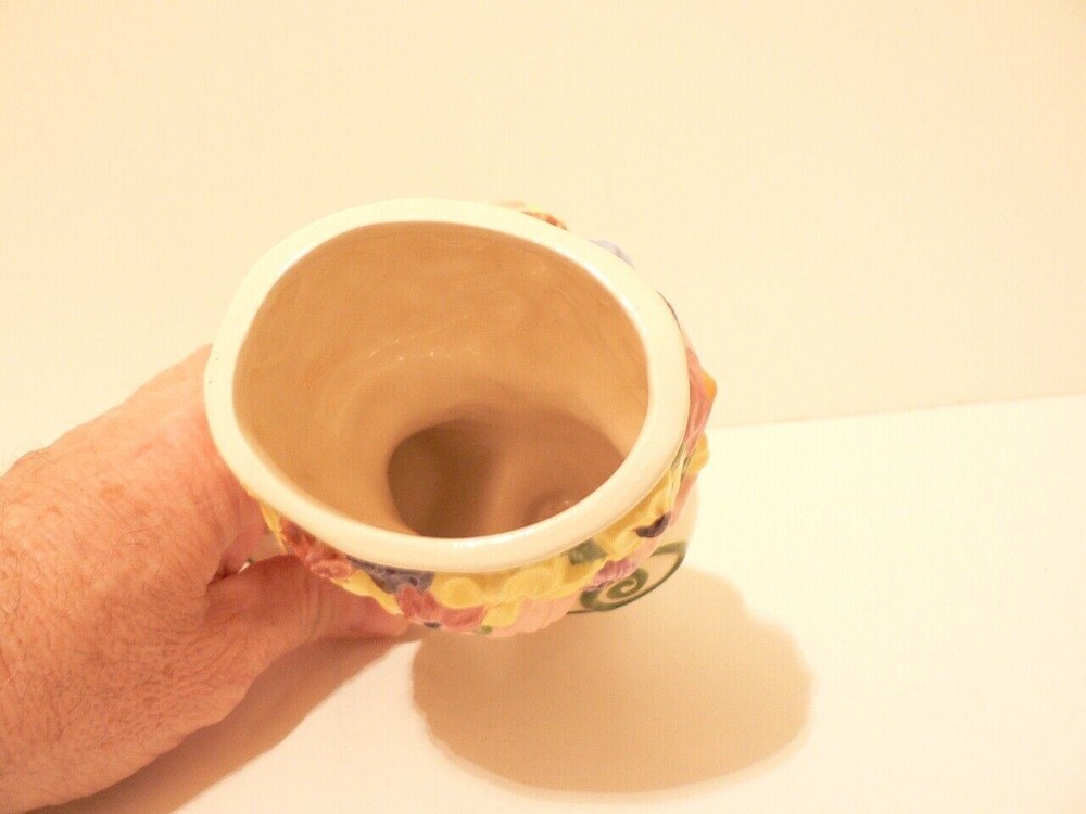 Pottery Boot Vase Hand Painted (S0