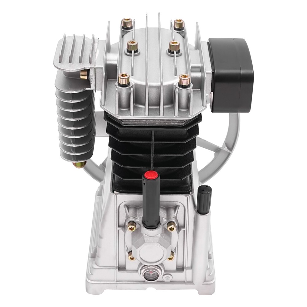 Air Compressor Pump Head 3HP Air Compressor Pump Head Silver 2 Cylinders Piston