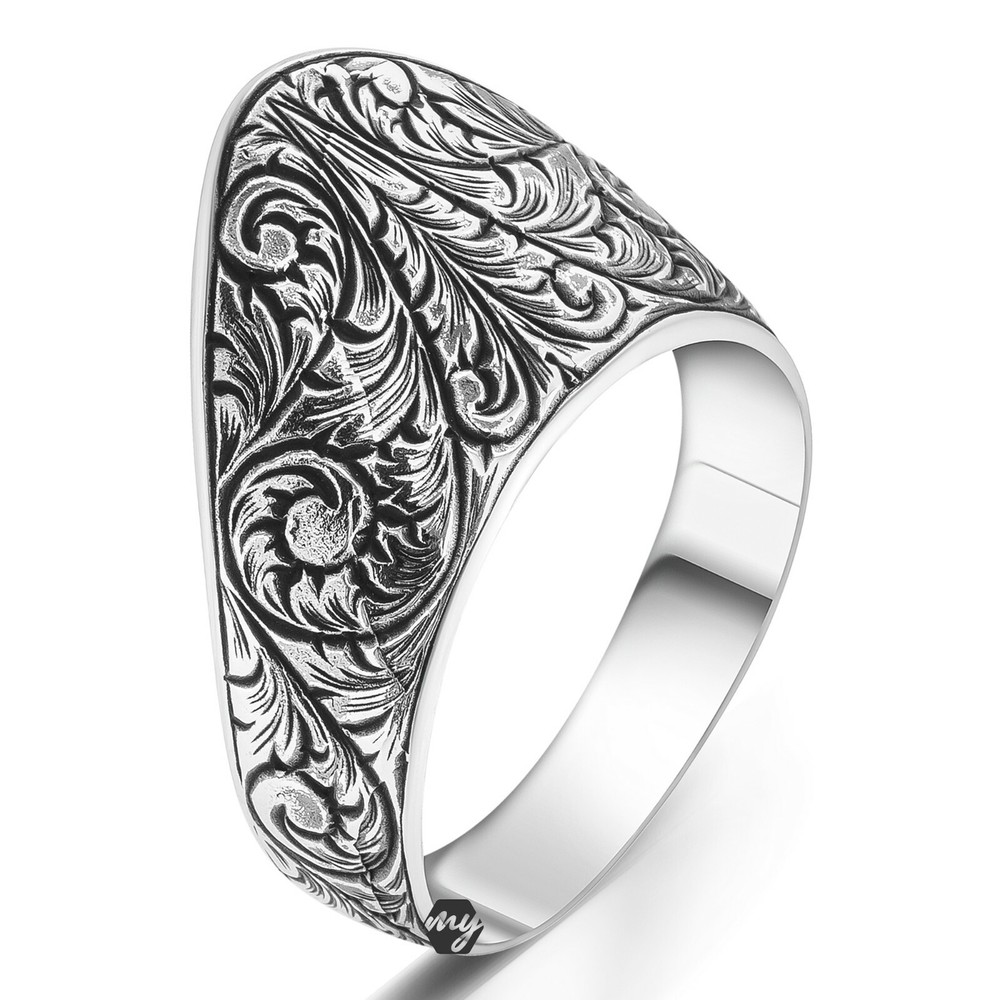 Solid 925 Sterling Silver Archer Thumb Ottoman Turkish Men's Ring