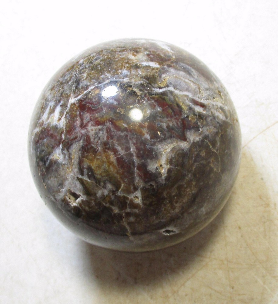 Agate in Calcite Flat Bottom Sphere 82mm for Home Decor 4212