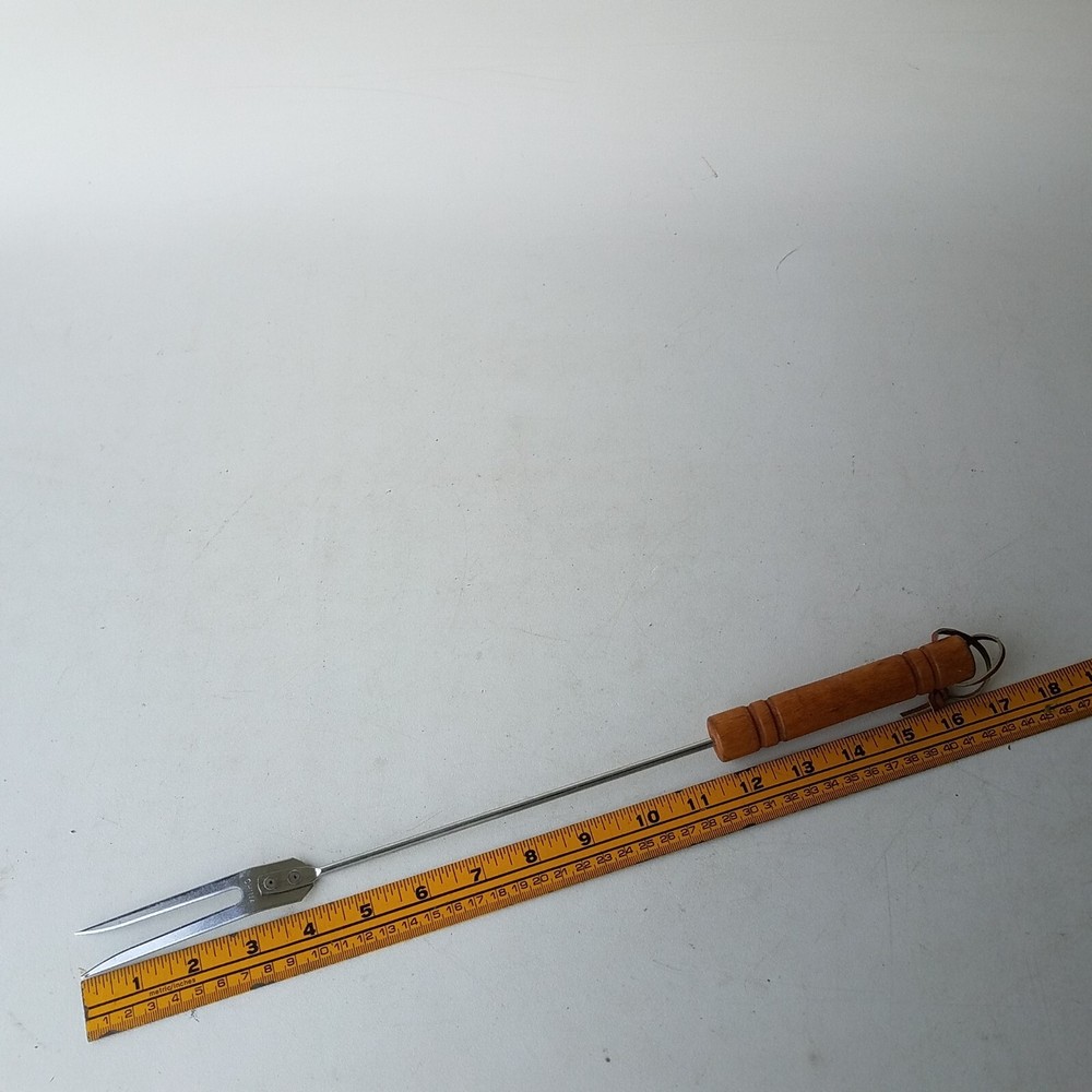 BBQ Meat Fork Wood Handle 17-Inch Long