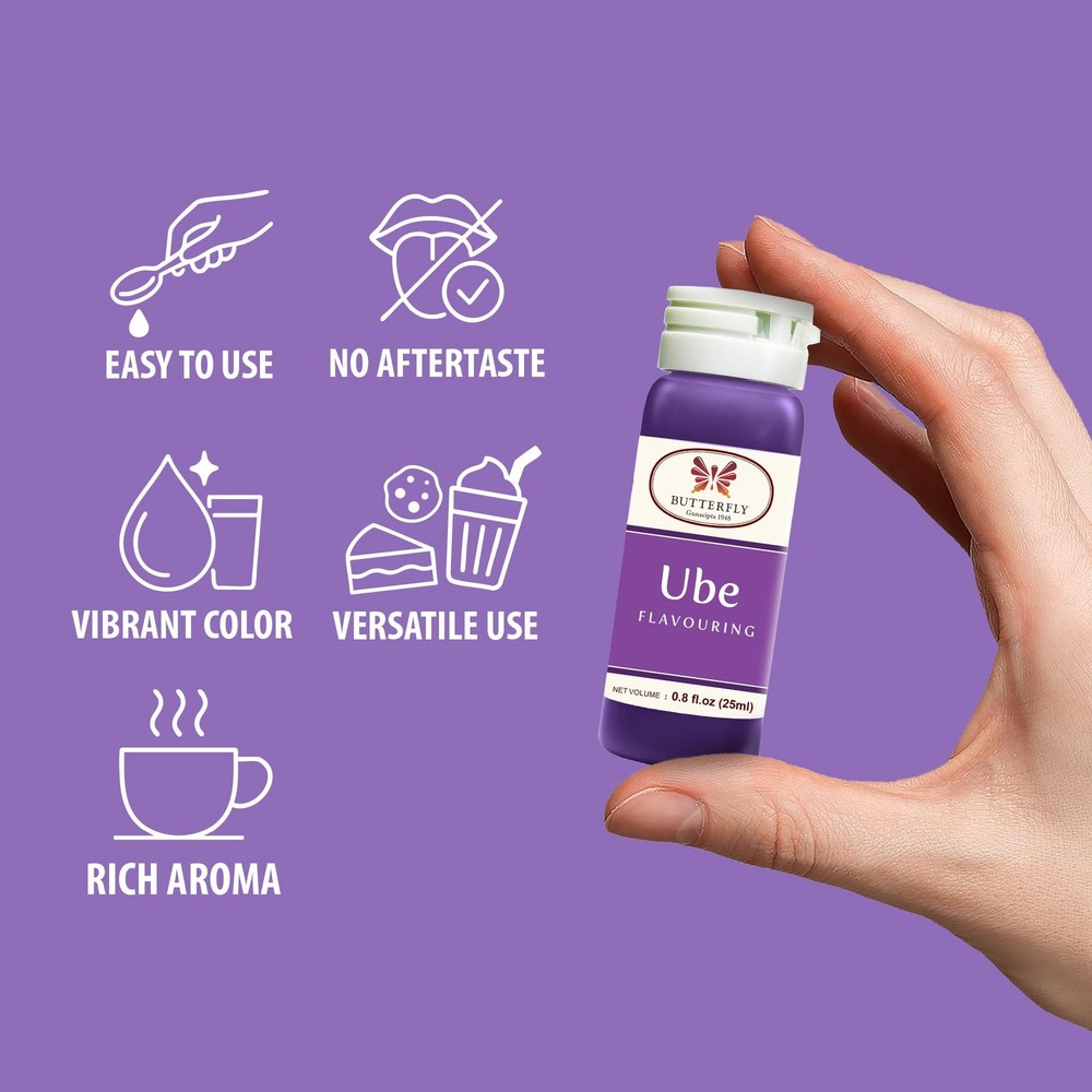 Butterfly Ube Flavoring Extract Paste (0.8oz, 6, Count) 1oz