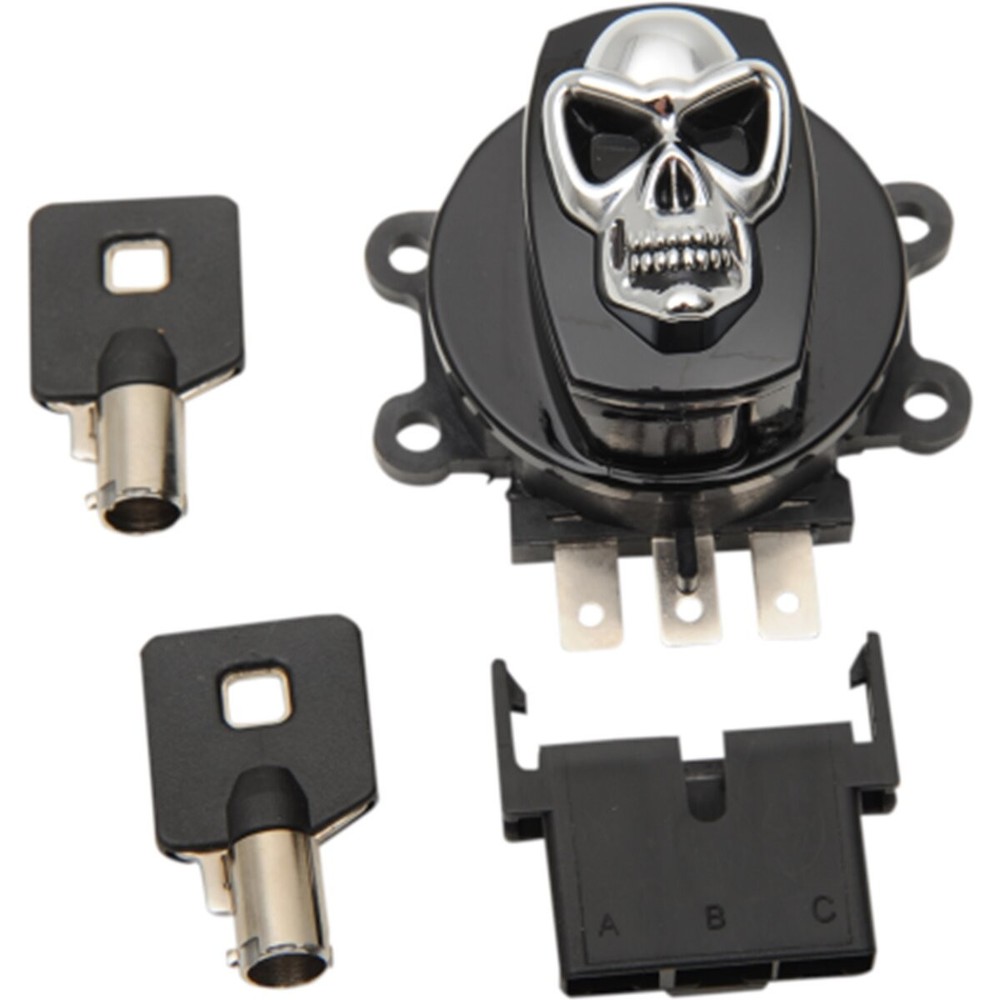 Drag Specialties Black Skull Side Hinge Ignition Switch - 2106-0423