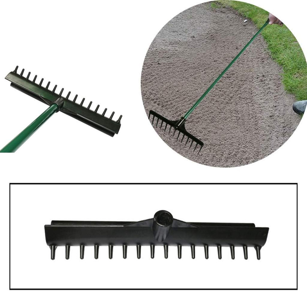 37.5X7.5Cm Golf Bunker Rake Head Replacement, 16 Teeth Double Sided Sand Trap Pi