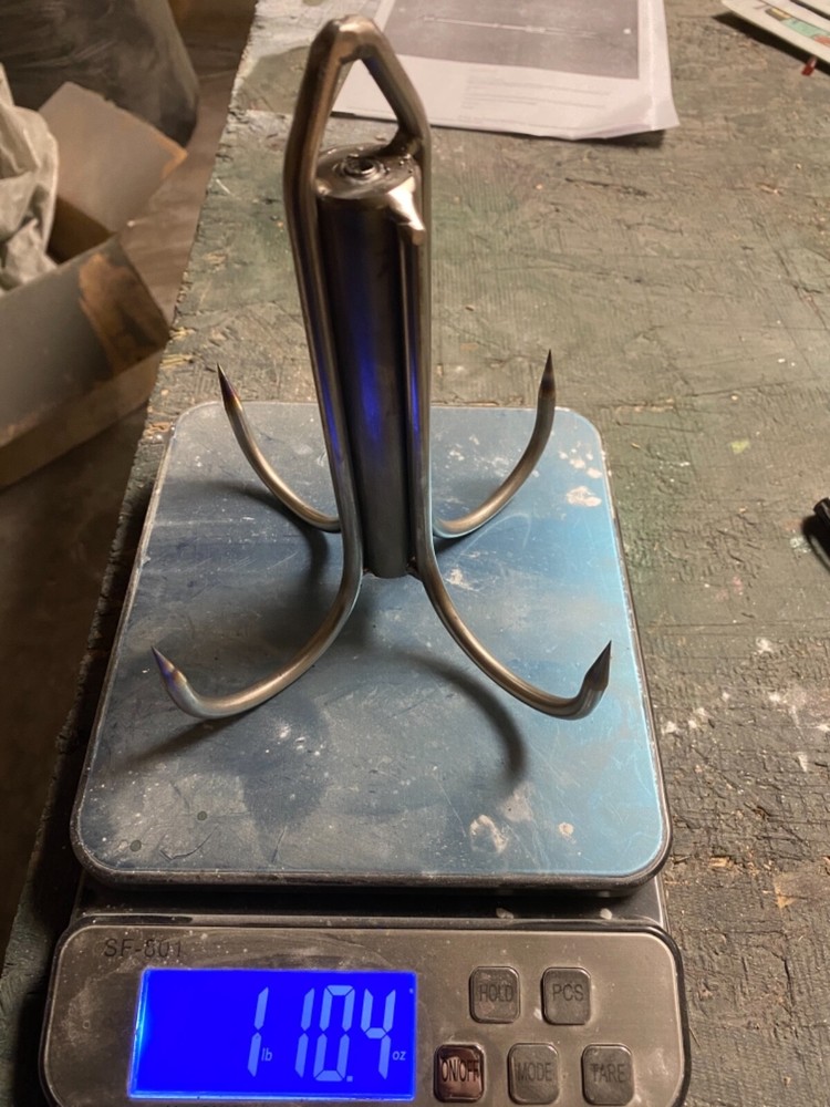 7 Inch Diameter Solid Stainless Welded Pier or Bridge Gaff With Eye For a Rope