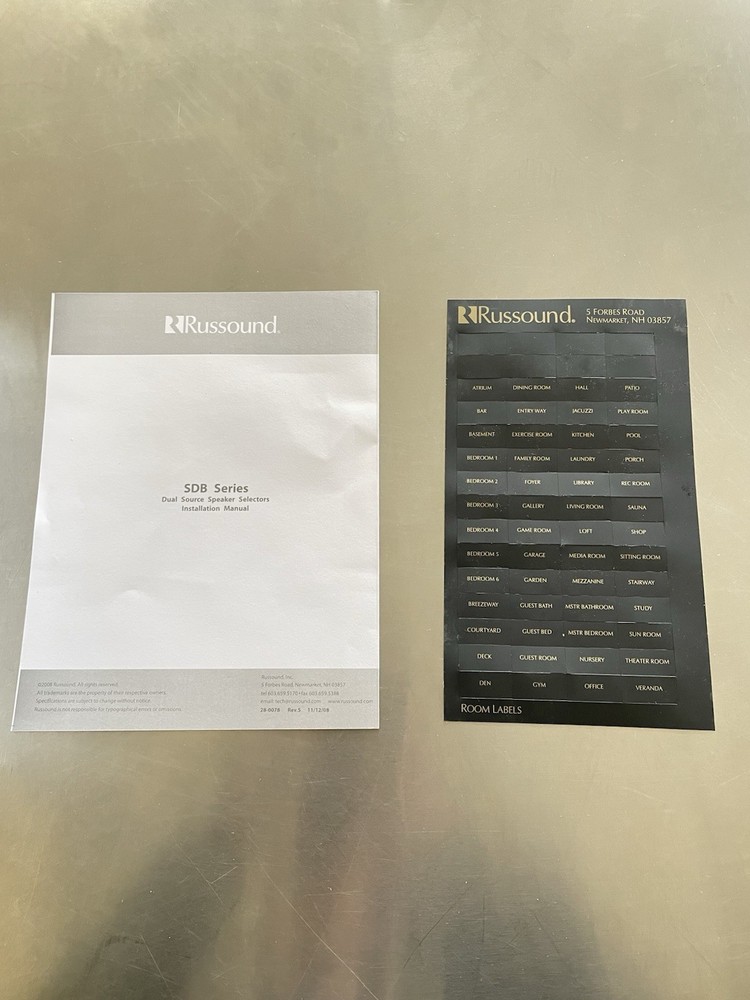 NEW Russound SDB-2.1 Two Pair Speaker Selector w/Volume Control OPEN BOX