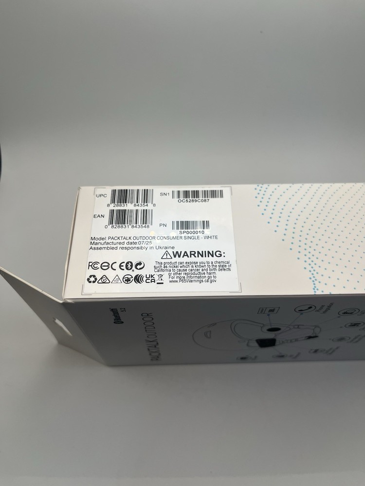 CARDO Packtalk Outdoor Helmet Communication System White *