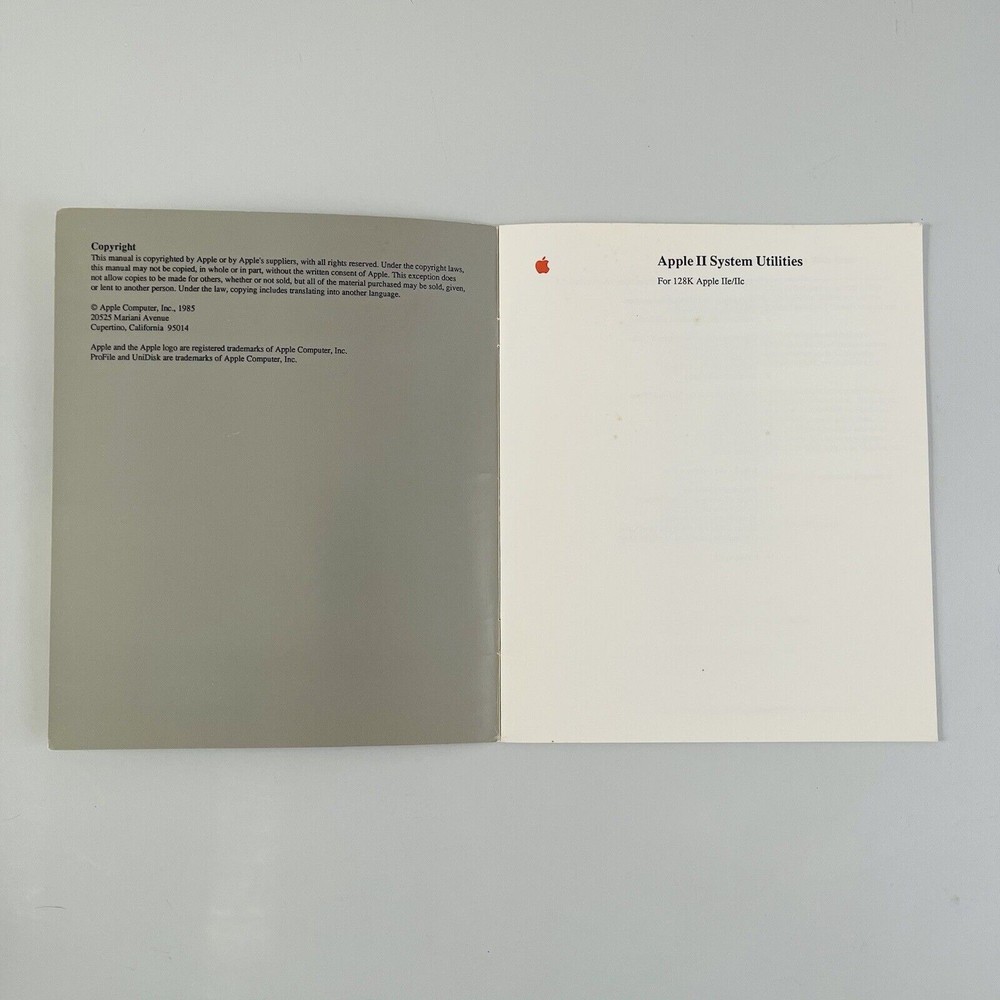 Apple II Utilities Guide System Utilities ProDOS VTG 1985 #3