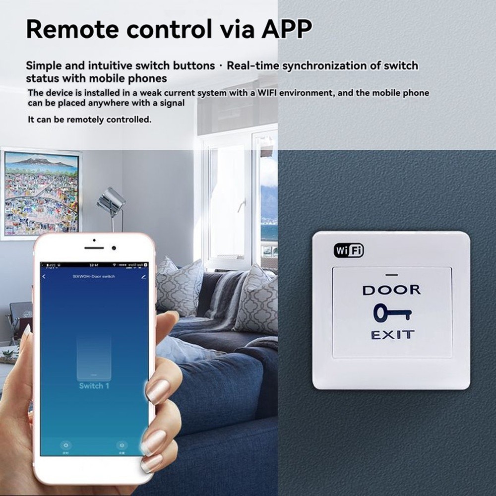 Tuya WiFi Door Exit Button Voice Control Remotely Door-Opening Release1289