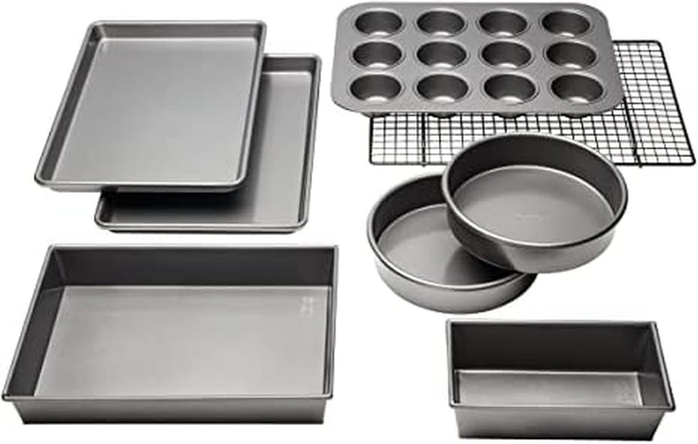 Professional Non-Stick 8-Piece Bakeware Set Silver