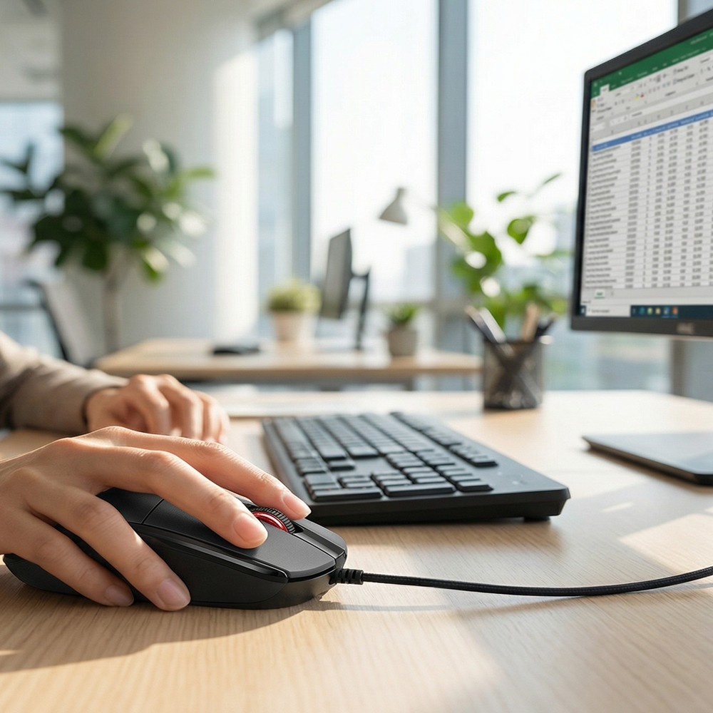 AOC MS130 Office Wired Optical Scroll Wheel Mouse for PC Laptop Notebook Desktop