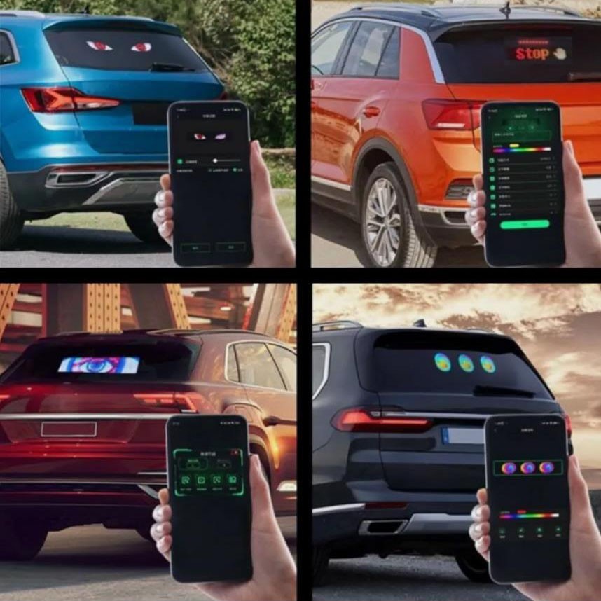 12*60cm Programmable Devil Eyes LED Screen for Car Truck Windshield Light Strips