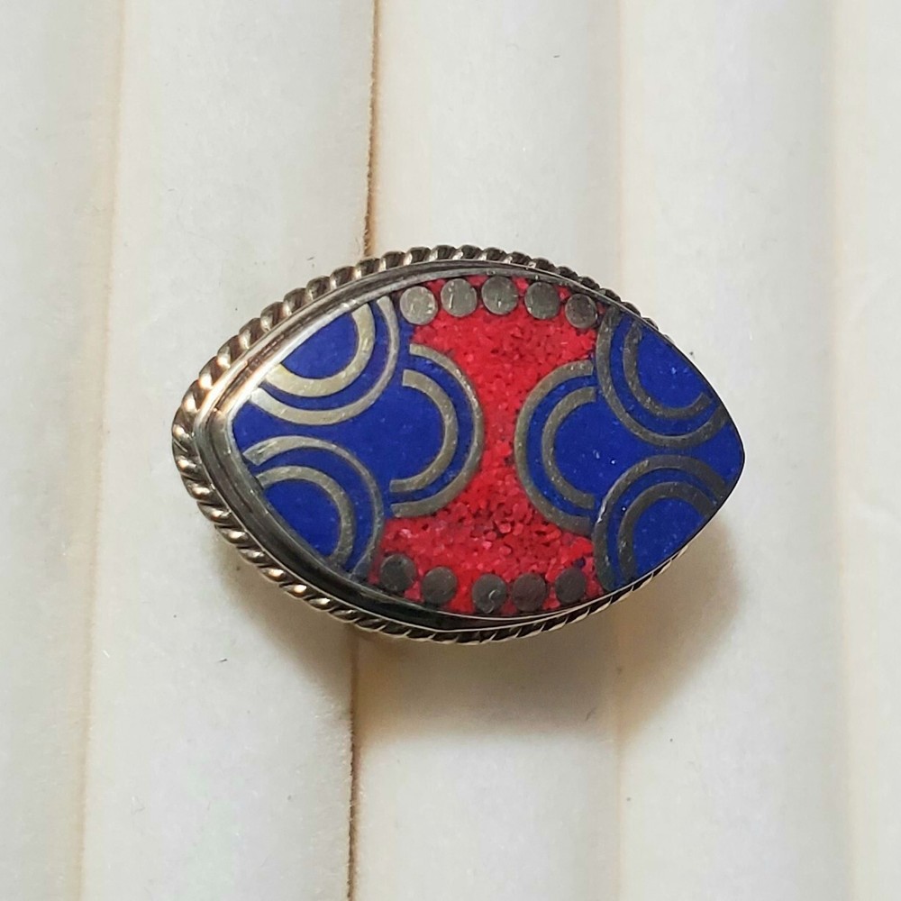 Lapis Coral Ring