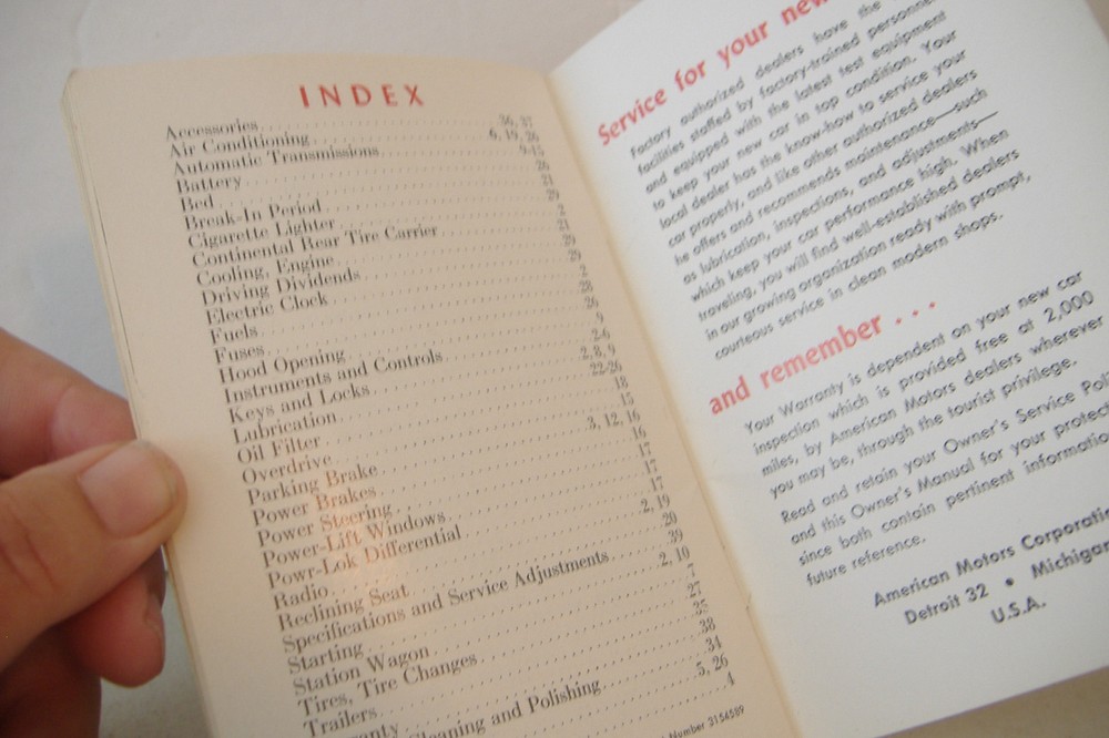 ~1958 RAMBLER OWNER'S MANUAL~