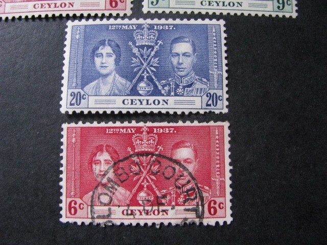 Ceylon Stamp Set Scott # 275-277 Lot