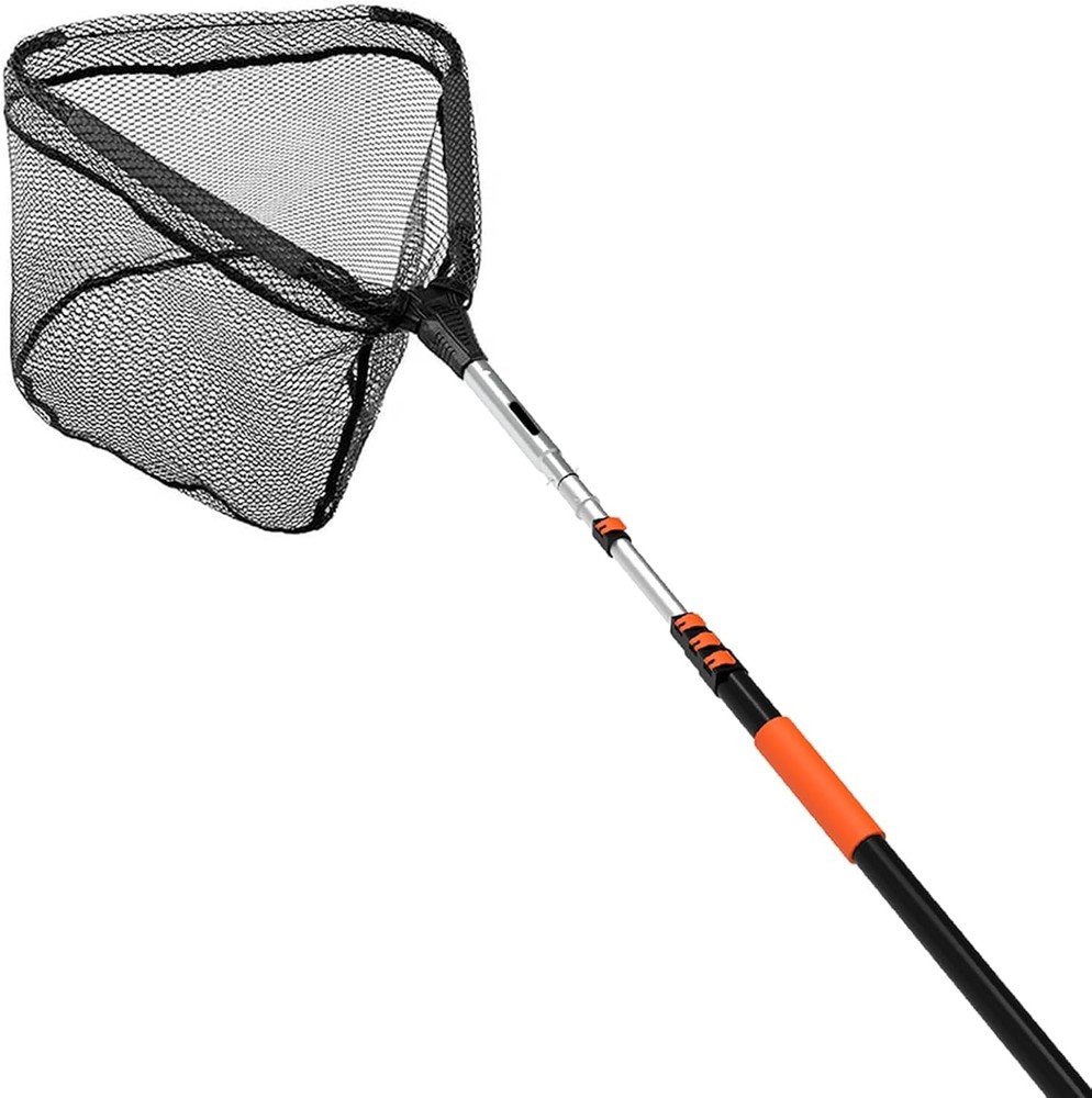 20FT Pool Skimmer Net with Telescopic Pole - Foldable & Heavy Duty Fine Mesh ...