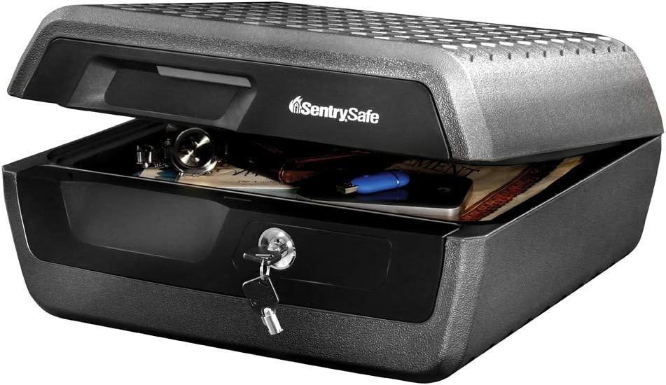 Fireproof and Waterproof Document Safe with Key Lock, Lock Box for Cash, Pass...