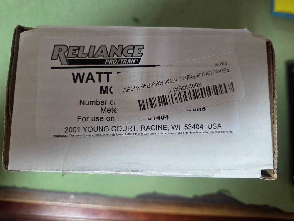 Reliance ProTran Watt Meter Model WP7500