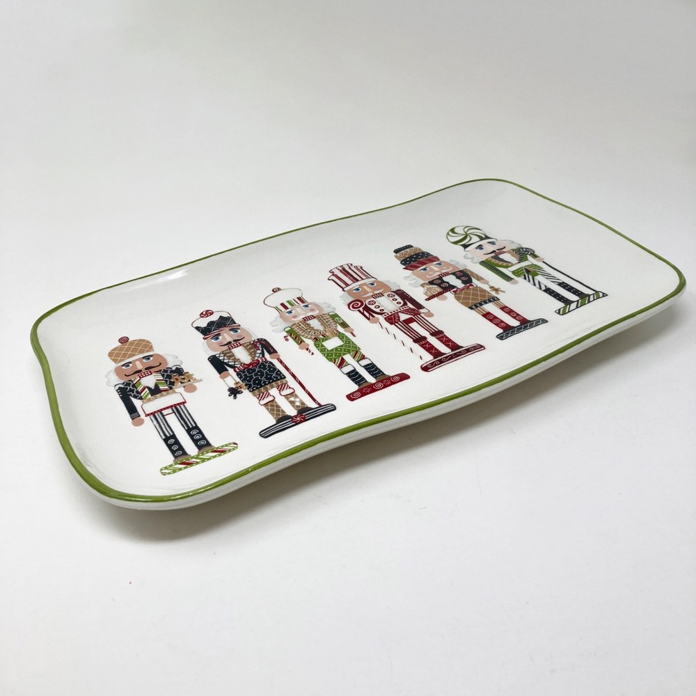Potter's Studio Holiday Xmas Nutcracker Tray Dish Platter 13"