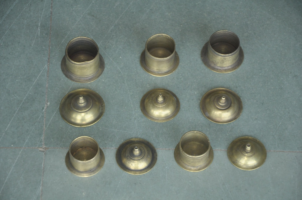 5 Pc Vintage Brass Handcrafted Fine Quality Different Pill/Powder Boxes