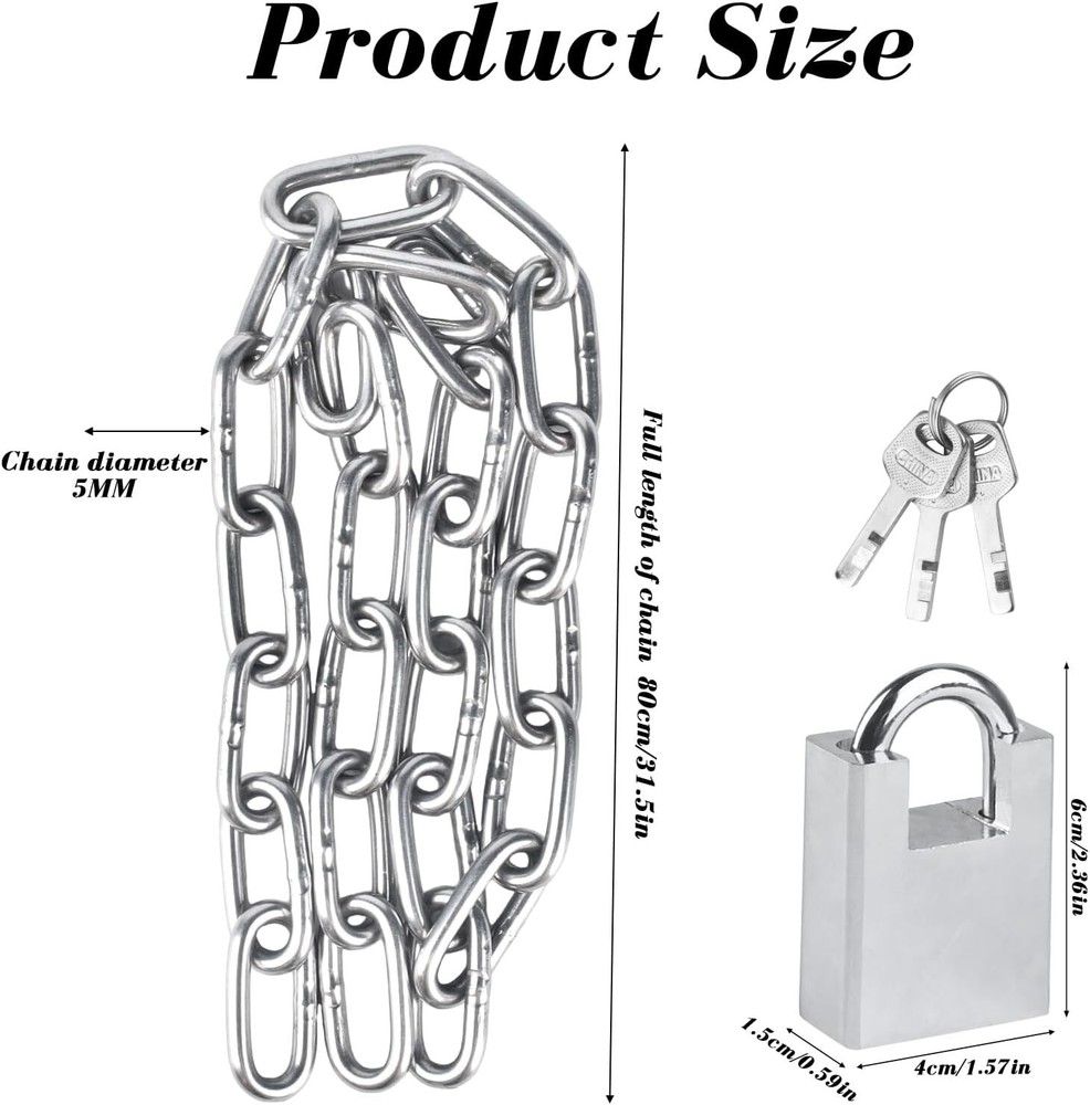 Security Bike Chain Lock Premium Case Hardened Cannot Be Cut With Bolt