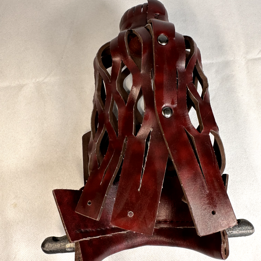 Burgundy Leather Sheild Pocket Pool Table Replacement Pocket Drop Bag