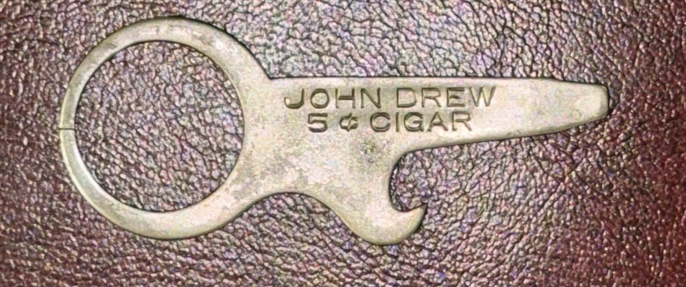 1903 John Drew 5 cent Cigar Opener Keychain Original