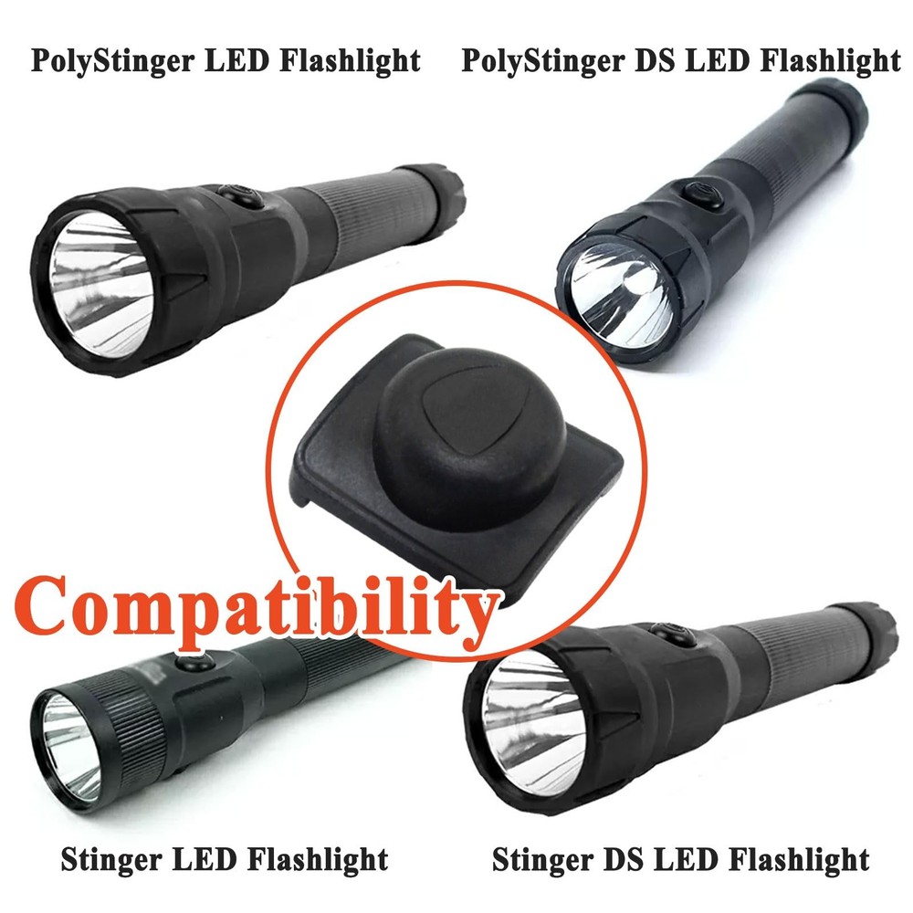 Gugaguga 2Pcs 757016 LED Flashlight Switch Button Boot Replacement Black