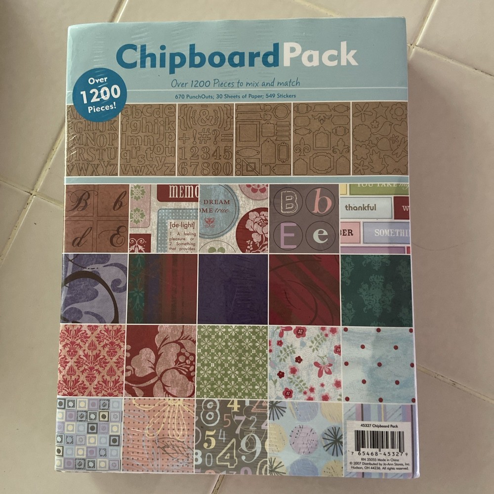 Chipboard Pack for Scrapbooking & Paper Crafts, Over 1200 Pieces