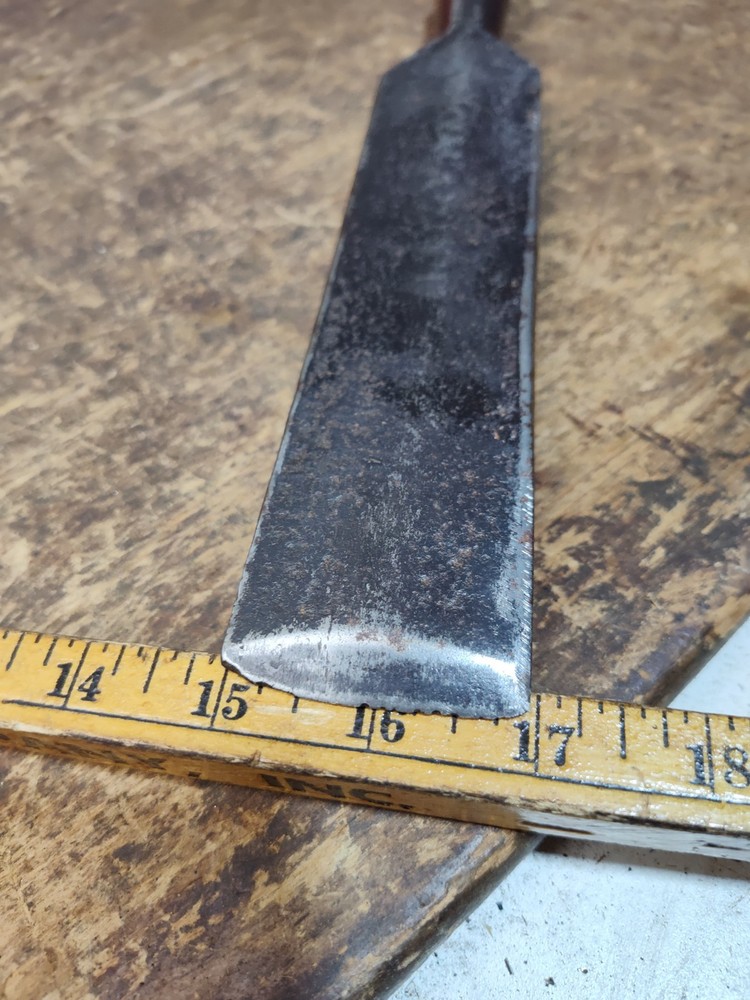 Early Unmarked 2" Square Edge Socket Framing Chisel Timber Slick