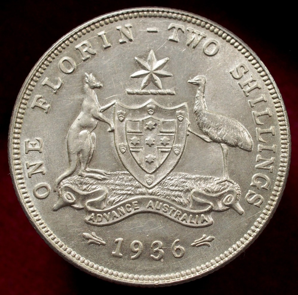 Australia Florin 1936 - 0.925 Silver (M1612)