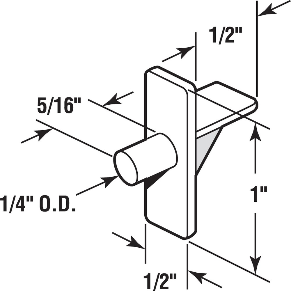 U 10136 1/4 In., Clear Plastic, Shelf Support Peg 8 Pack