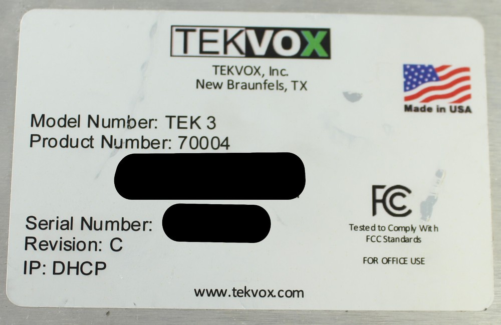 TEK3 TekMonitor Networked AV Controller 70004